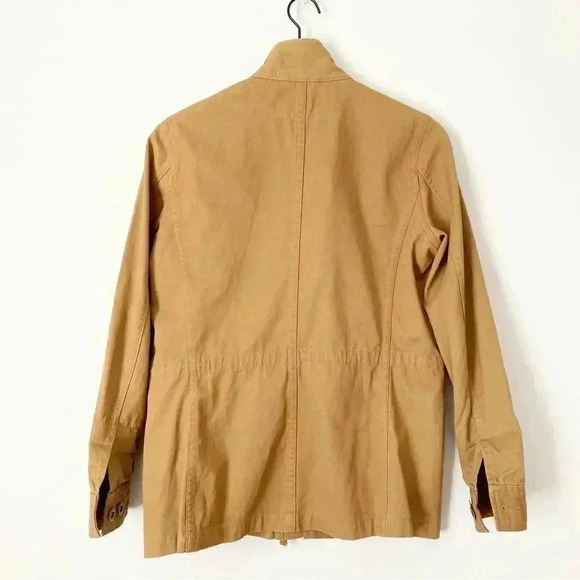 Garnet Hill Organic Cotton Zip Up Utility Jacket Golden Khaki 6 - Picture 3 of 10